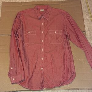 J. Crew Men's Long-Sleeve Button-Down Shirt in Deep Red